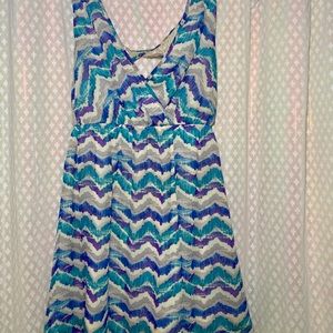 Summer Dress Blue Purple Keyhole Lace M